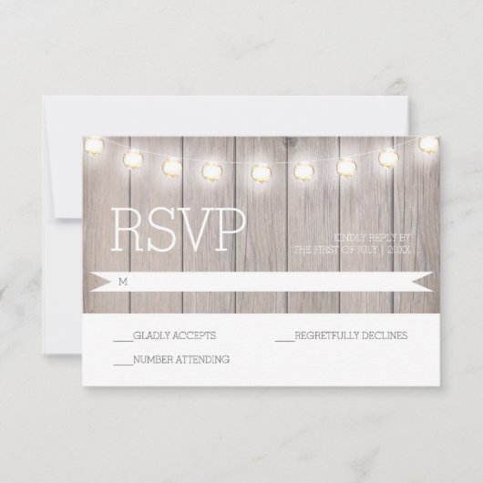 Rustikale Leuchten - RSVP-Karte RSVP Karte (Vorderseite)