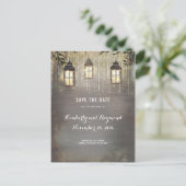 Rustikale Leuchten Save the Date Ankündigungspostkarte (Stehend Vorderseite)
