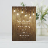 Rustikale Leuchtenfamilie Save the Date Karte (Stehend Vorderseite)
