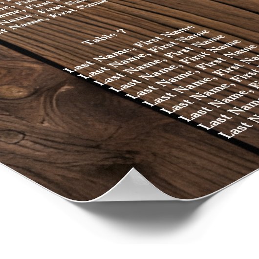 Rustikale Leuchtenkette Sitzplan Poster (Ecke)