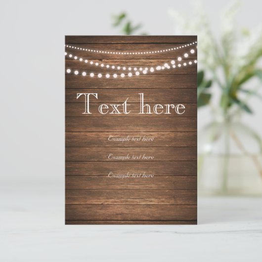 Rustikale Leuchtenreihe UAWG 3.5" x 5" Schlicht RSVP Karte (Stehend Vorderseite)