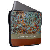 Rustikale Lichen Stone Rock Textur mit Namen Laptopschutzhülle (Vorne Rechts)