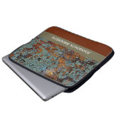 Rustikale Lichen Stone Rock Textur mit Namen Laptopschutzhülle (Vorne Knopf)