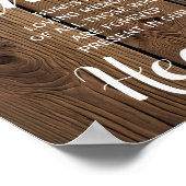 Rustikale Lichtenfolge Gedächtniskerzensigne Hochz Poster (Ecke)