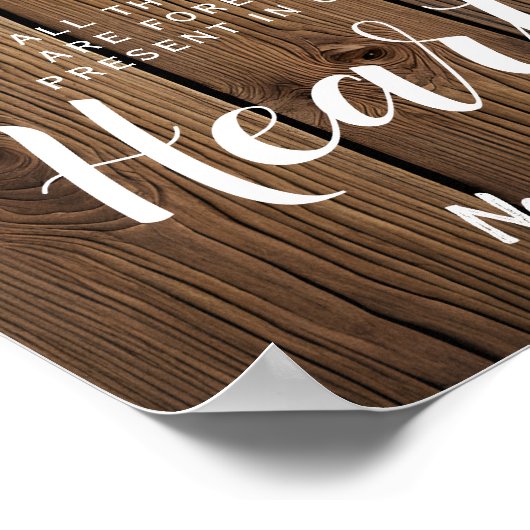 Rustikale Lichtenfolge In liebevollem Erinnerungsz Poster (Ecke)