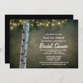 Rustikale Lichter Birch Tree Bridal Dusche Einladu Einladung (Vorne/Hinten)