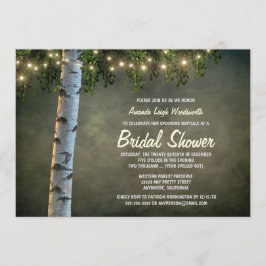 Rustikale Lichter Birch Tree Bridal Dusche Einladu Einladung