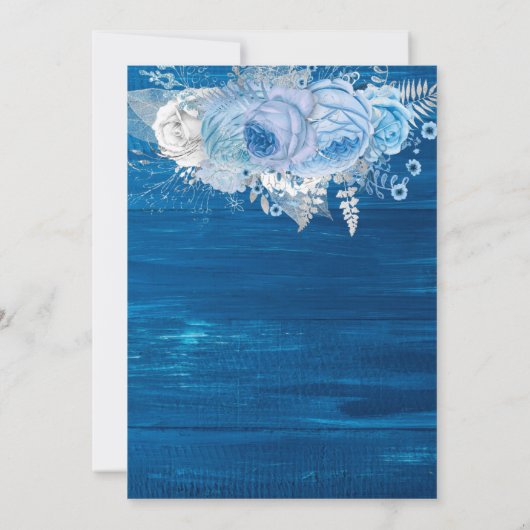 Rustikale Lichter Blumenstrauß Einladung (Rückseite)