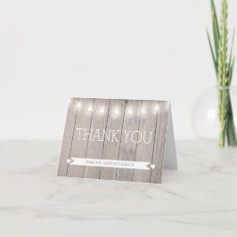 Rustikale Lichter Danke Note Card