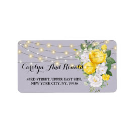 Rustikale Lichter Gelb Adressaufkleber