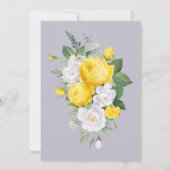 Rustikale Lichter Gelbe Blumenhochzeit Einladung (Rückseite)