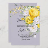 Rustikale Lichter Gelbe Blütenhochzeit Einladung (Vorne/Hinten)