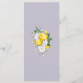 Rustikale Lichter Gelbe Florale Hochzeitsmenü Programm (Rückseite)