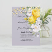 Rustikale Lichter Gelbe Probe Abendessen Einladung (Stehend Vorderseite)