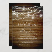 Rustikale Lichter Hinterhof Bridal Dusche Einladun Einladung (Vorne/Hinten)