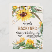 Rustikale Lichter Hinterhof Überraschung Geburtsta Einladung (Vorne/Hinten)