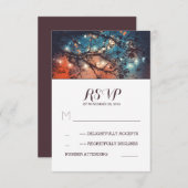 Rustikale Lichter Hochzeit RSVP Karten (Vorne/Hinten)
