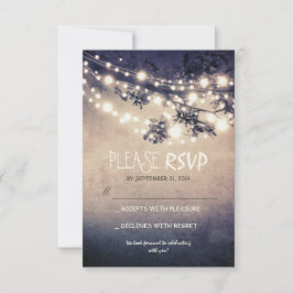 Rustikale Lichter Hochzeit RSVP Karten
