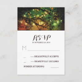 Rustikale Lichter Hochzeit RSVP Karten
