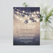 Rustikale Lichter Hochzeit RSVP Karten (Stehend Vorderseite)