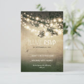 Rustikale Lichter Hochzeit RSVP Karten (Stehend Vorderseite)