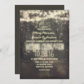 Rustikale Lichter Hochzeitseinladung Einladung (Vorne/Hinten)