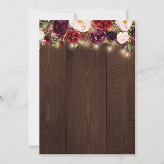 Rustikale Lichter Hochzeitseinladung Einladung (Rückseite)