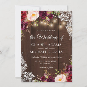 Rustikale Lichter Hochzeitseinladung Einladung