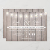 Rustikale Lichter Hochzeitsempfang Einladung (Vorne/Hinten)