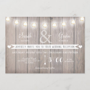 Rustikale Lichter Hochzeitsempfang Einladung