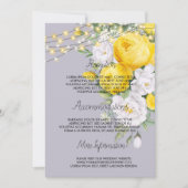 Rustikale Lichter Hochzeitskalender Gelbe Flora Einladung (Vorderseite)