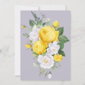 Rustikale Lichter Hochzeitskalender Gelbe Flora Einladung (Rückseite)