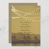 Rustikale Lichter im Freien laden zur Hochzeit ein Einladung (Vorne/Hinten)