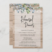 Rustikale Lichter Probe Abendessen mit Blumen Einl Einladung (Vorne/Hinten)
