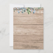 Rustikale Lichter Probe Abendessen mit Blumen Einl Einladung (Rückseite)