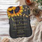Rustikale Lichter Sonnenblumen Stallenholz Hochzei Einladung
