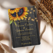 Rustikale Lichter Sonnenblumen Stallenholz Hochzei Einladung
