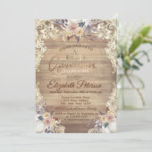 Rustikale Lichter, Tiara, Lace Pumpkin Blume Quinc Einladung (Stehend Vorderseite)