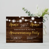 Rustikale Lichter Zuhause Süßes Zuhause-Haus Erwär Folieneinladung (Stehend vorne)