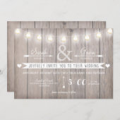 Rustikale Lichter zum Hochzeitsempfang Einladung (Vorne/Hinten)