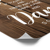 Rustikale Lichterfolge flackert Hochzeitszeichen Poster (Ecke)