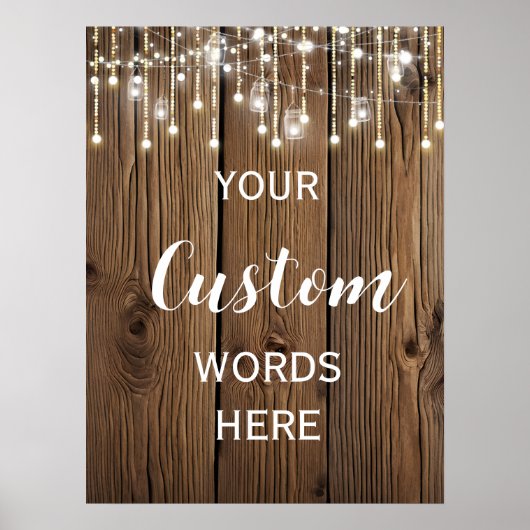 Rustikale Lichterfolge kreieren Ihren eigenen, ind Poster (Vorne)