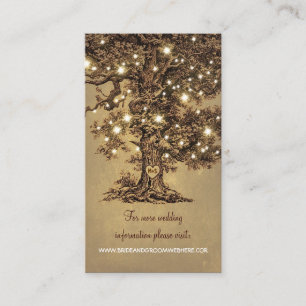 Rustikale Lichterkette Baum Hochzeit Begleitkarte