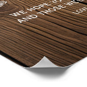 Rustikale Lichterkette Danke Hochzeitszeichen Poster (Ecke)