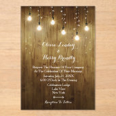 Rustikale Lichterkette, die eine akryllische Einla Acryleinladungen (Vorderseite)