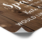 Rustikale Lichterkette funkelt Hochzeit ab Poster (Ecke)