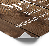 Rustikale Lichterkette funkelt Hochzeit ab Poster (Ecke)