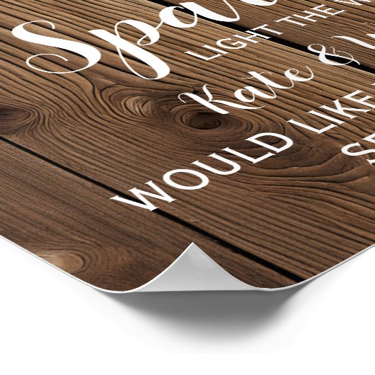 Rustikale Lichterkette funkelt Hochzeit ab Poster (Ecke)