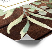 Rustikale Lichterkette Grün Hochzeits-Sitzplan Poster (Ecke)