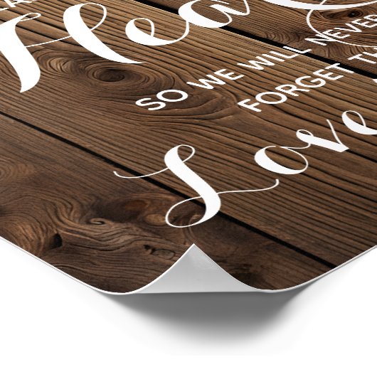 Rustikale Lichterkette Herzogbuch Hochzeit Poster (Ecke)